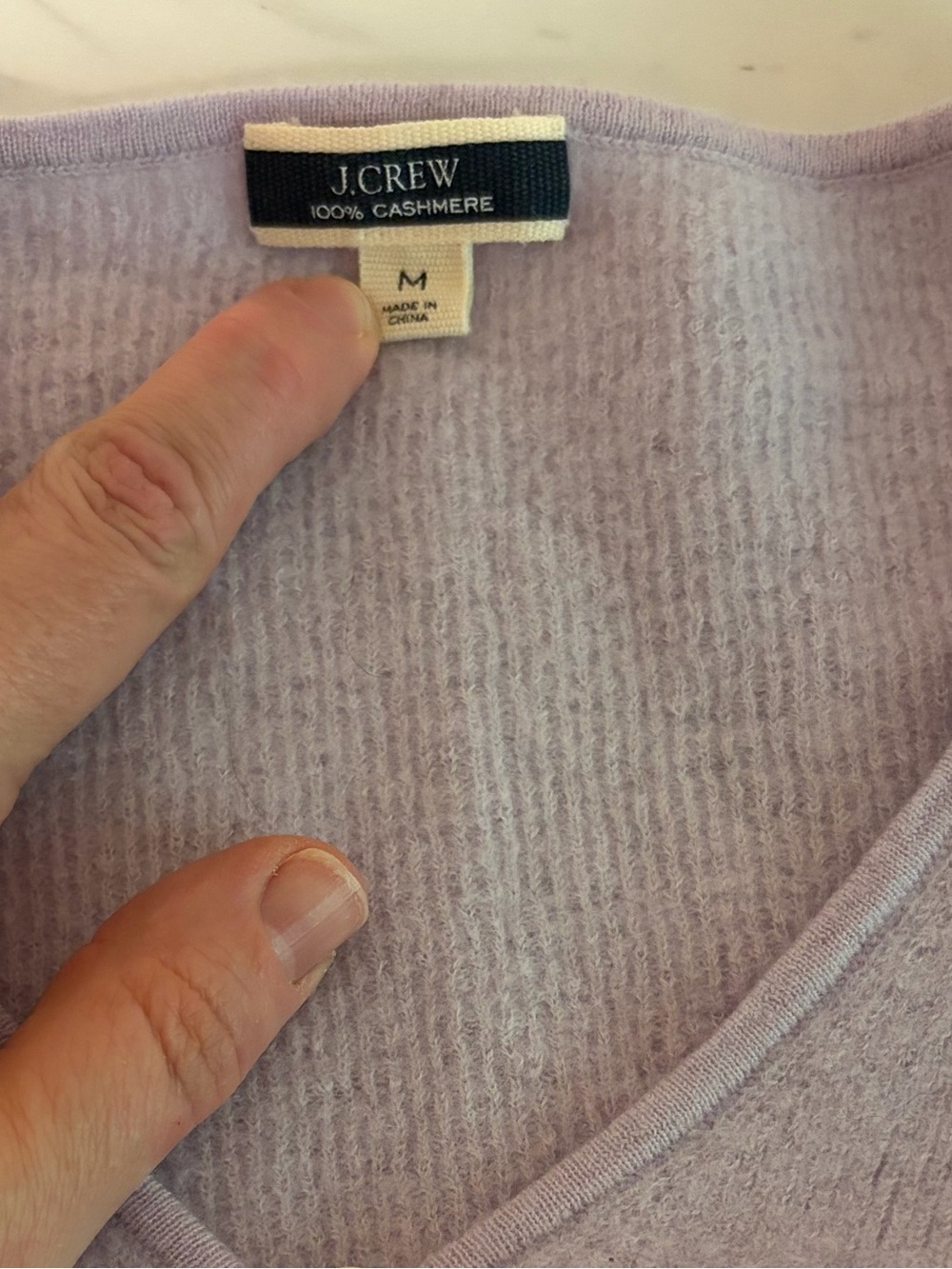 J.Crew 100% Cashmere V-Neck Cropped Cardigan Sweater Lilac Purple - Medium